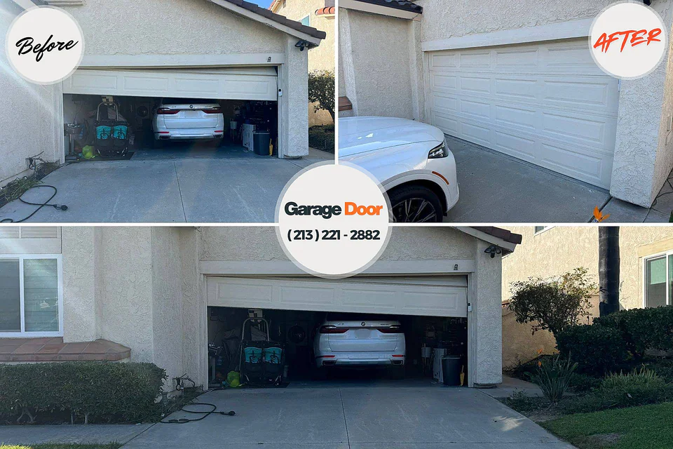 Before and after: garage door repair Amador City, CA